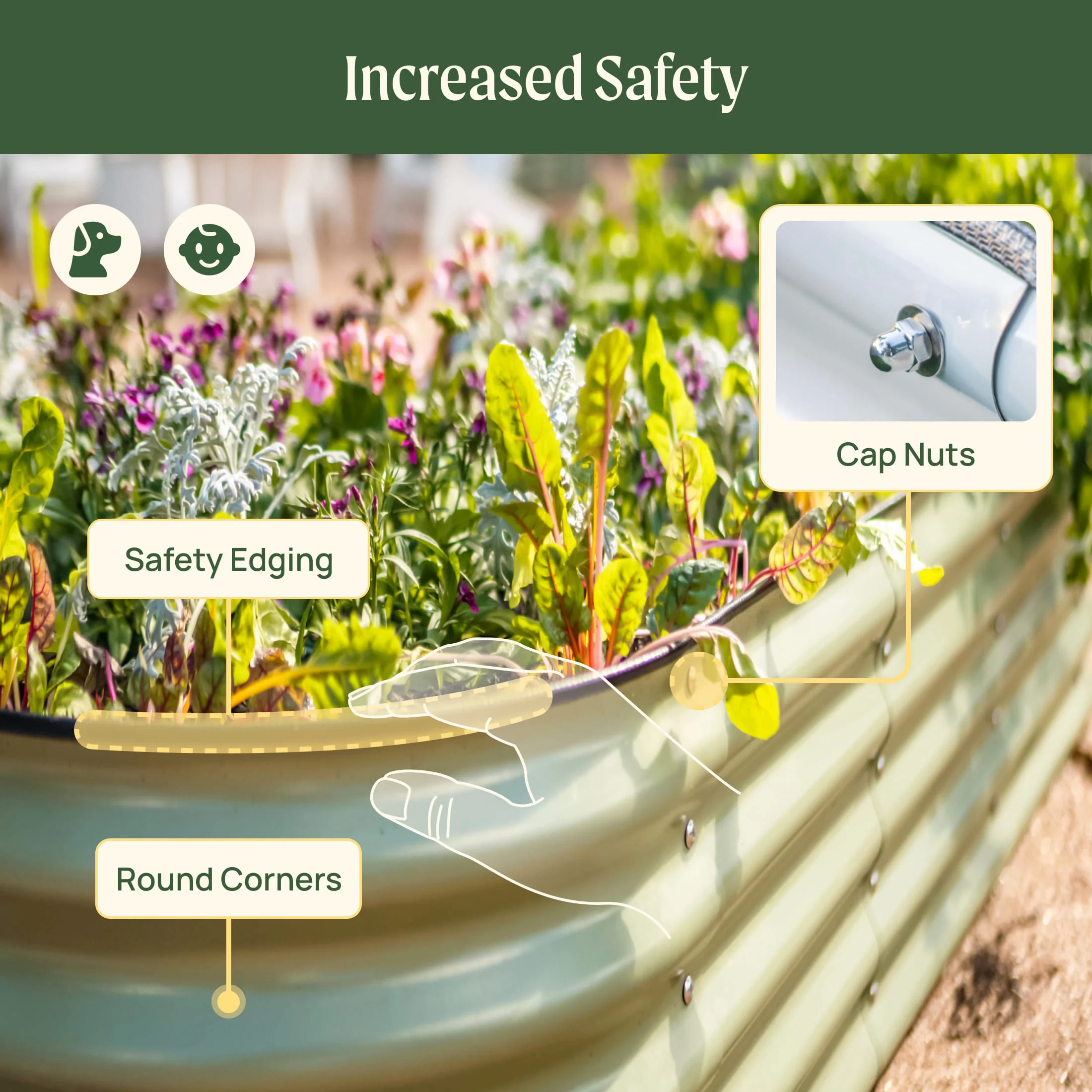 17" Tall 9 In 1 Large Modular Metal Raised Garden Bed Kit - Image 27