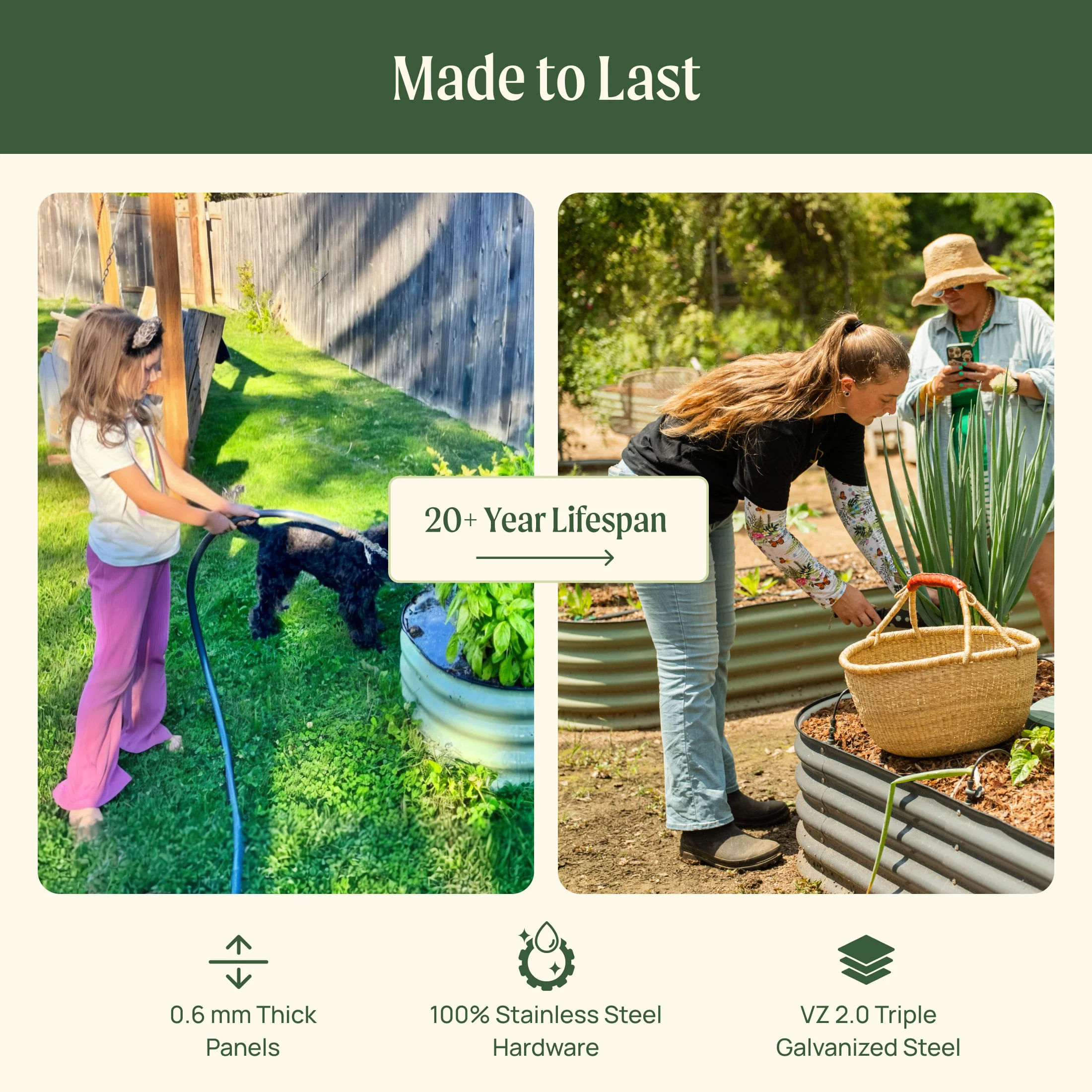 17" Tall 9 In 1 Large Modular Metal Raised Garden Bed Kit - Image 26