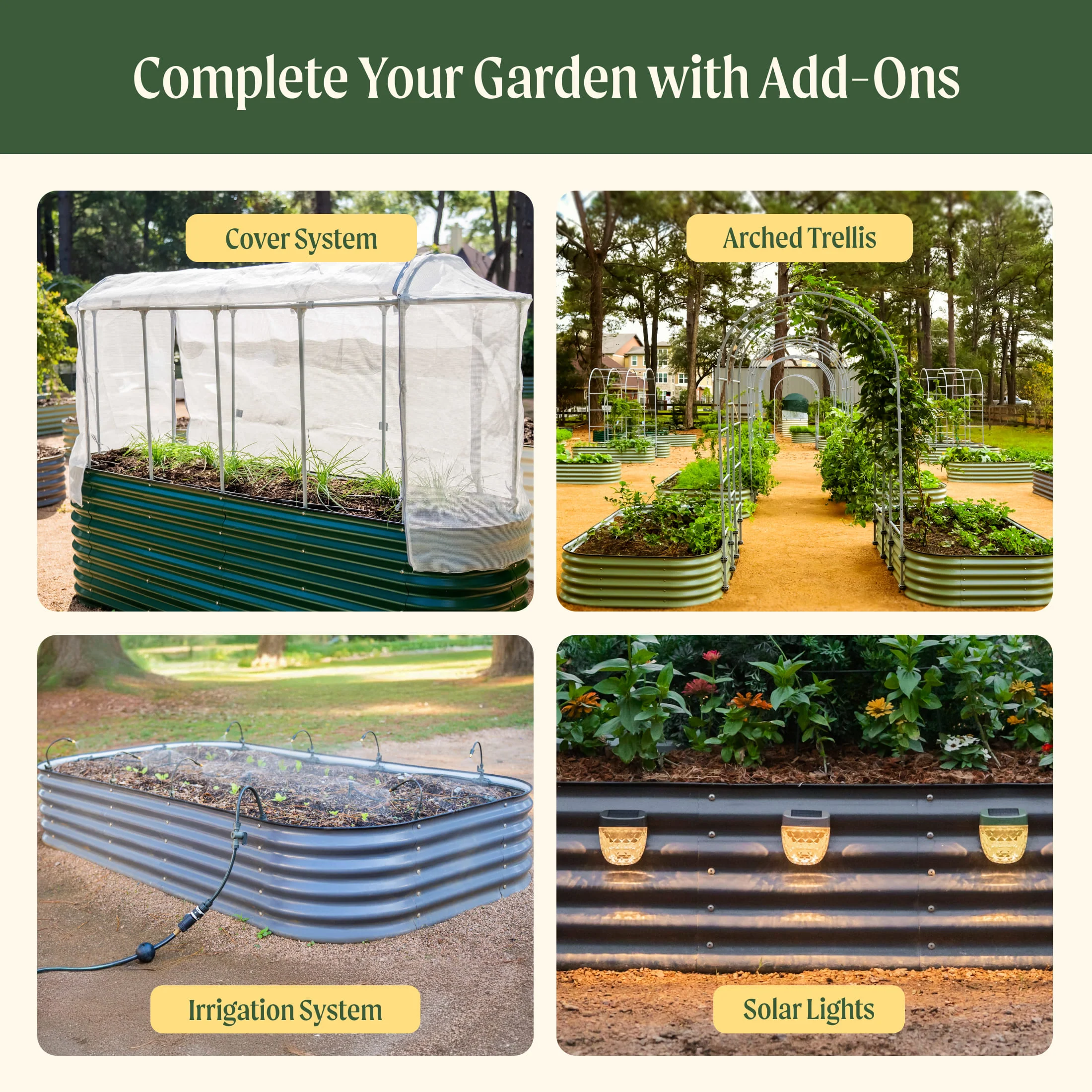 17" Tall 9 In 1 Large Modular Metal Raised Garden Bed Kit - Image 25