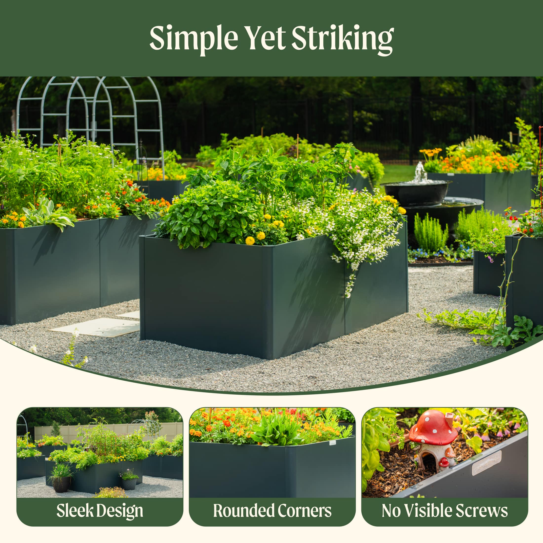 32" Extra Tall Modern 27" x 53" Metal Raised Garden Bed - Image 5
