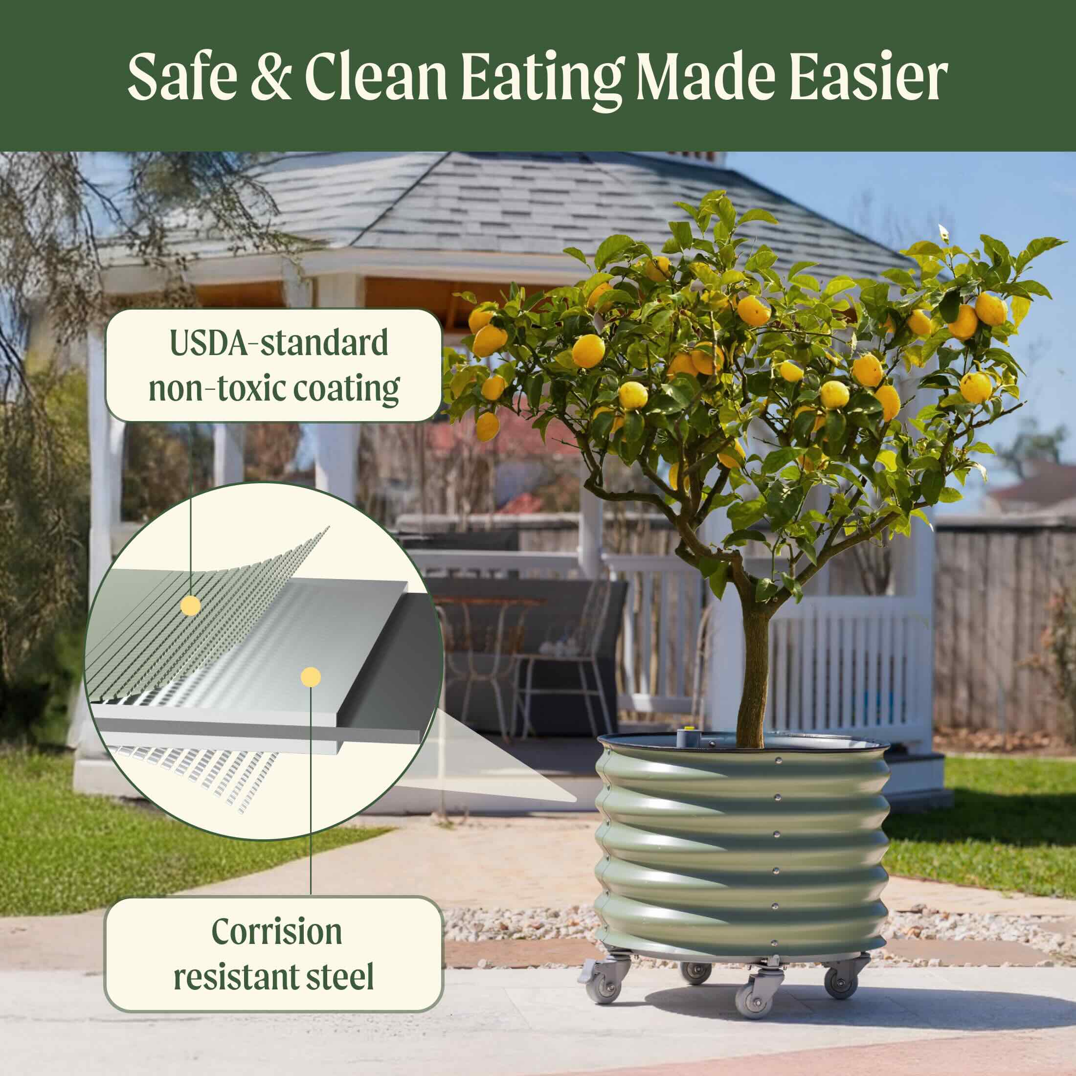 Self-Watering Rolling Citrus Tree Planter 30 Gallon - Gen 2 - Image 11