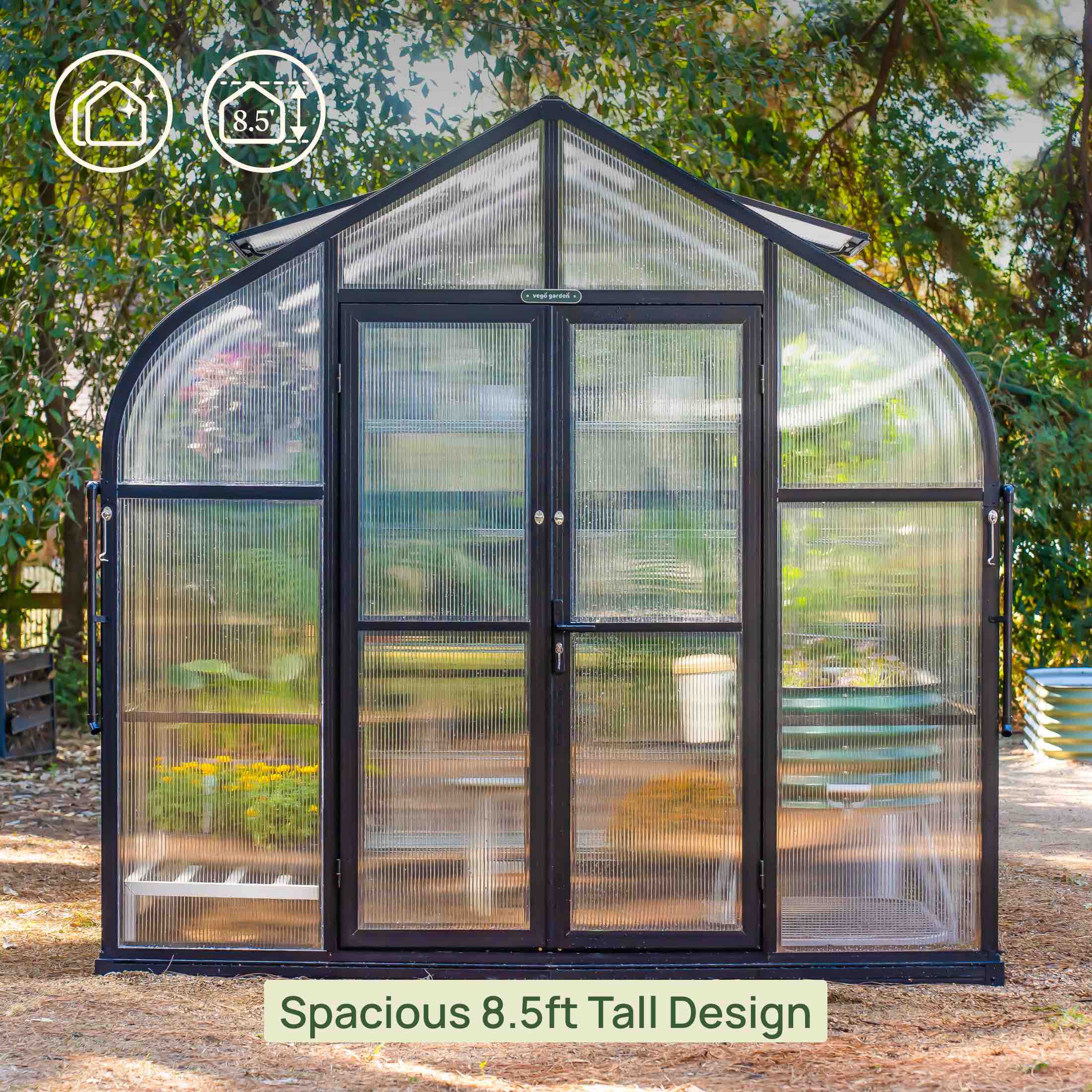 Vego Pacific Greenhouse - 8.5ft Wide - Image 18