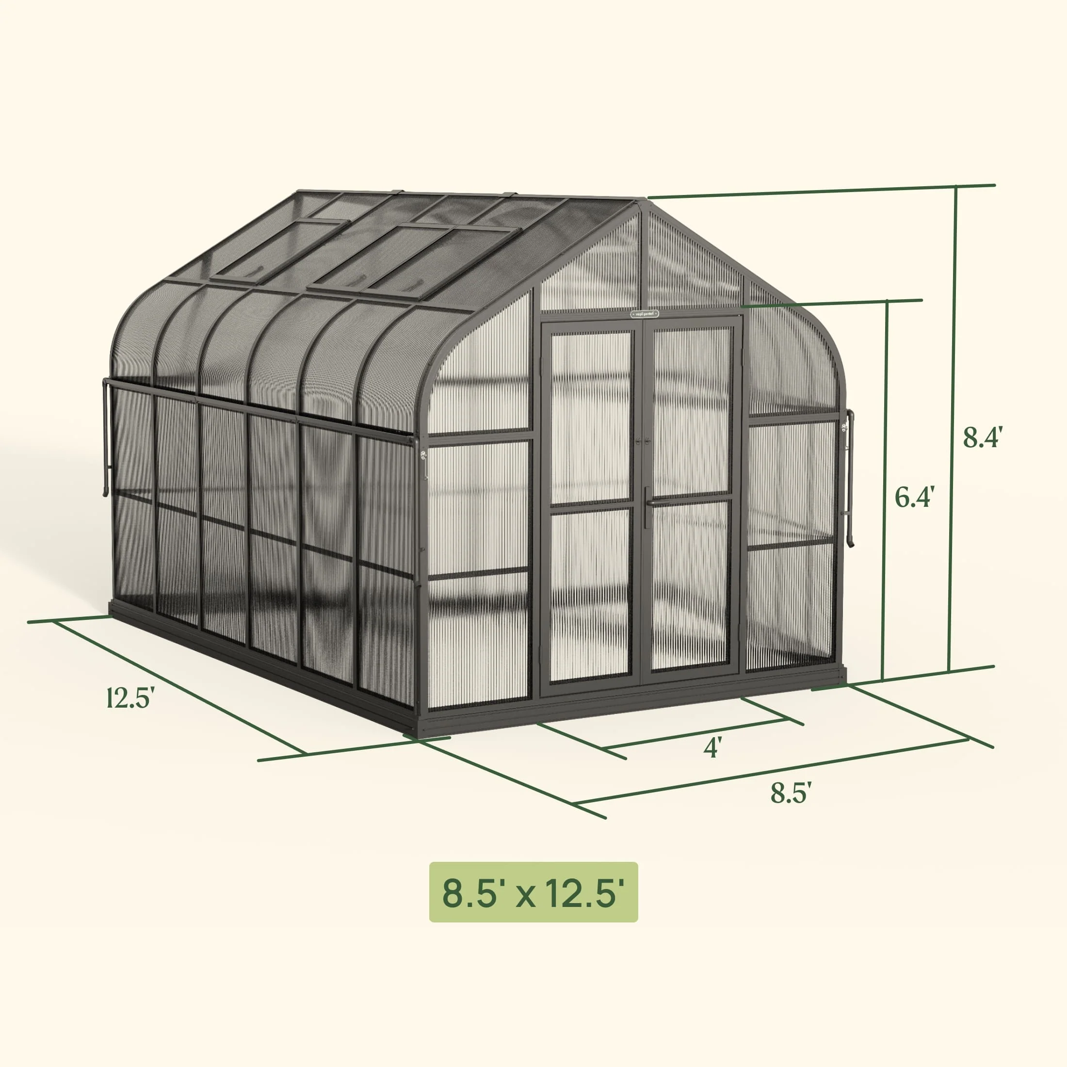 Vego Pacific Greenhouse - 8.5ft Wide - Image 3
